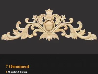 7 Decorative Collection wood carvings 3D model