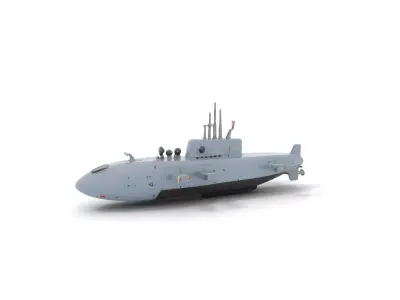 Stealth Submarine Gray model pack Low-poly 3D model