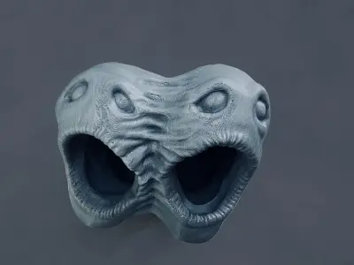horror pot 2 heads  for 3d printer-high poly model 3D print model