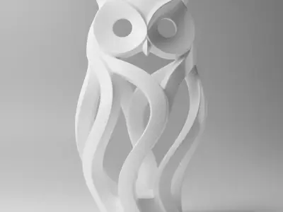 Double face minimalist Sculpted Serenity Owl 3D print model