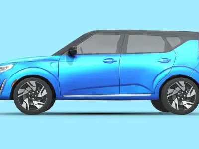 Kia Soul 2023 Low-poly 3D model