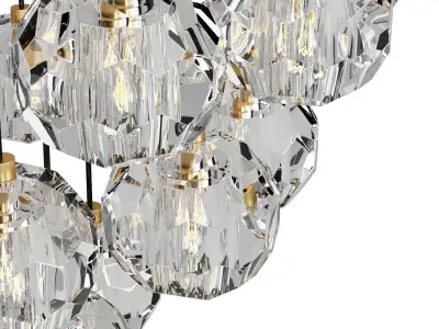 Cristal Round Cluster Chandelier 3D model