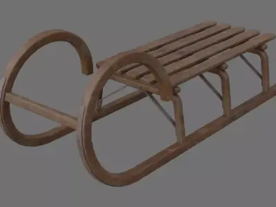 Sled 2B Low-poly 3D model