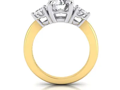 Trinity Style Engagement Ring 3D print model