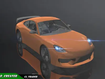Low-Poly Car Racing  Concept 3D Model Low-poly 3D model