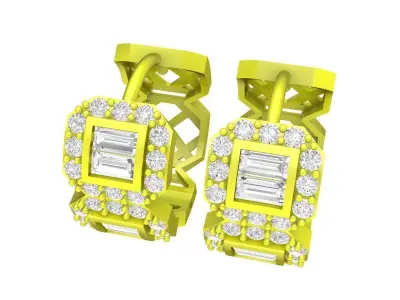 A7644 Luxury Diamond Hook Earring 3D Model 3D print model