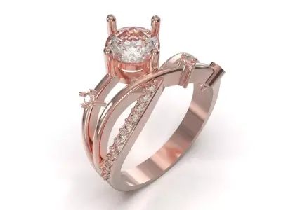 Jewelry printable solitaire ring model sr0129 3D print model