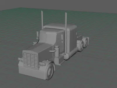Peterbilt Truck Low-poly 3D model