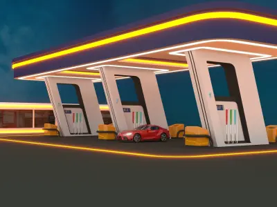 Gas Station 3D model