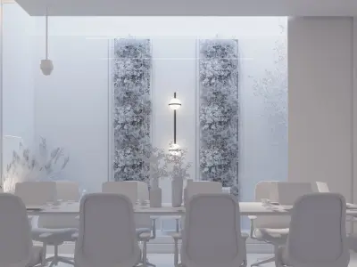 Meeting room with outfoor roof 3D model