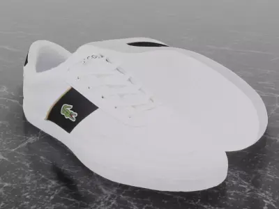 LACOSTE 3D SHOES - WHITE - BLACK Low-poly 3D model