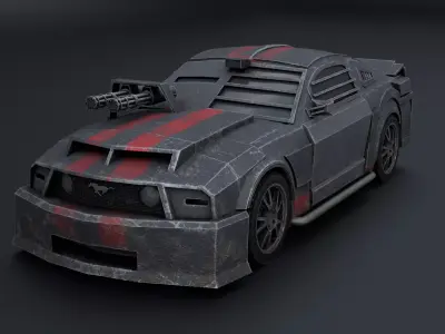 Death Race Car Low-poly 3D model