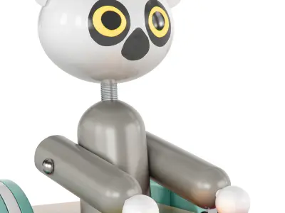 Tropik Pullalong Lemur Xylophone 3D model