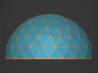 Geodesic dome Low-poly 3D model