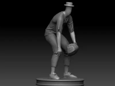 3D Printable baseball player Bubble Head 3D print model