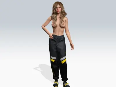 Naked Sport Girl  - Fully Rigged 3D model Low-poly 3D model