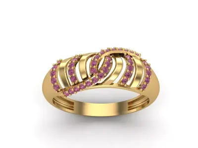 Womens Rings With Stone Ring Ready STL 3DM Models Rings women 3D print model 19