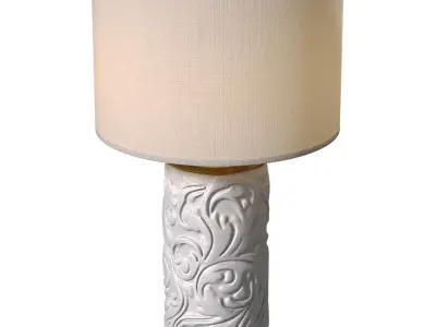 Table lamp plaster base Flora Column Sculptural Scandinavian 3D model