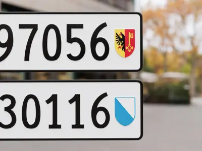 Switzerland Number Plate  Low-poly 3D model