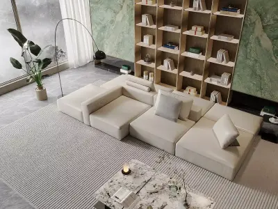 Light luxury living room 3D model