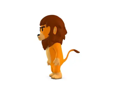 Cartoon Lion Character Low-poly 3D model