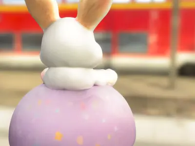 Cute Easter Bunny Plush  Low-poly 3D model