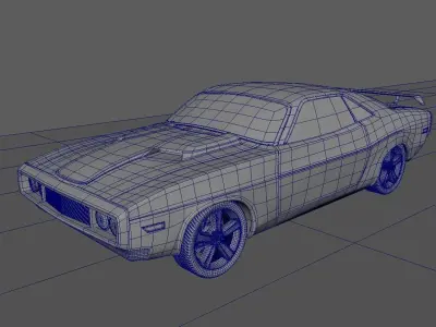 70s Dodge Challenger  3D model