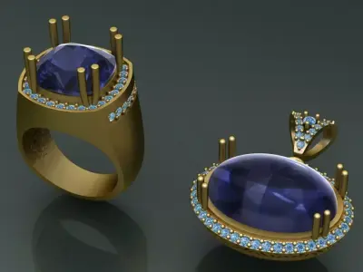 ring and pendant p1 3D print model