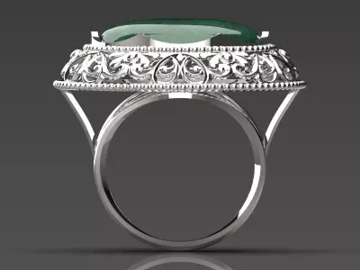 Womens stl 3d printable Ring Royal Jewel model gr0035 3D print model