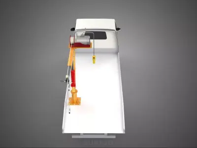 ELECTRIC WINCH HOIST LIFT BOOM HYDRAULIC CRANE JIB TRUCK PICKUP 3D model