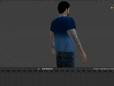 3d Character Benito Tattoo Low-poly 3D model