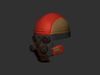 helmet high poly sculpt 3d printable ver 7 3D model 3D model 15