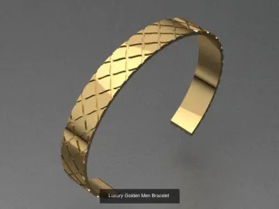 Men Golden Ring and Men Golden Bracelet Set  3D Model Pack