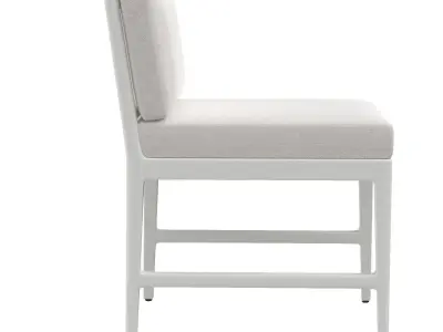 Laurel Aluminum Dining Side White Chair 3D model