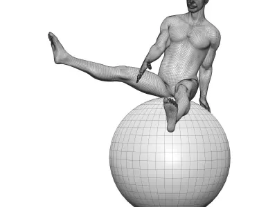 Dynamic Gymnast Sculpture 3D model