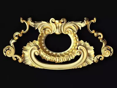 Central decor ornament for furniture 3D model 1013