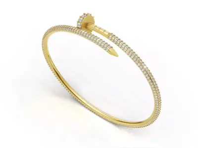 Luxury Nail-Inspired Diamond Bracelet 3D print model