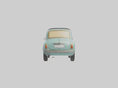 Retro Compact Car model Low-poly 3D model