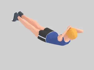 Bridge  Exercise Woman Animation Low-poly 3D model