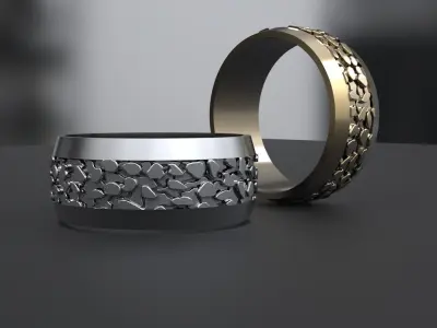 Marrige ring for MEN with ornaments 3D print model