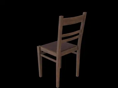 Old Wooden Chair - Game Ready Low-poly 3D model