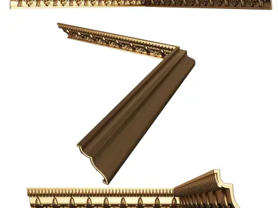 Cornice Decoration Molding 049 90 Degree Low-poly 3D model
