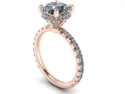 Pav Set Woman Engagement Ring 3D print model