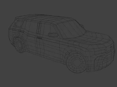 Low Poly Modern Generic SUV  Low-poly 3D model