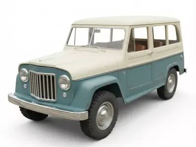 Vintage Utility Wagon Low-poly 3D model