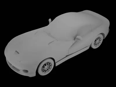 1999 Dodge Viper Gts Acr High-Detail Sports Car 3D Model  3D model