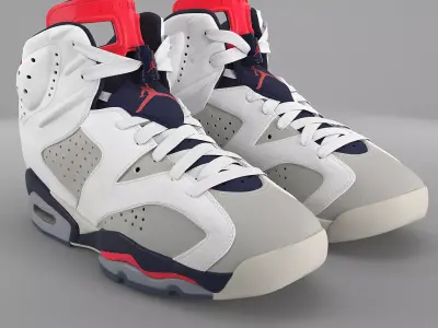 Jordan 6 Retro Tinker PBR Ready Low-poly 3D model