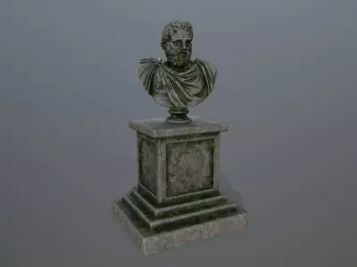 hercules roman bust Low-poly 3D model