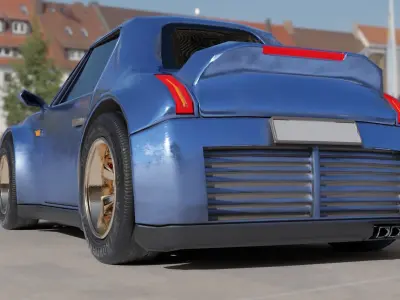 European Sports Car Low-poly 3D model