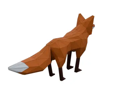 Low Poly Fox Low-poly 3D model shop